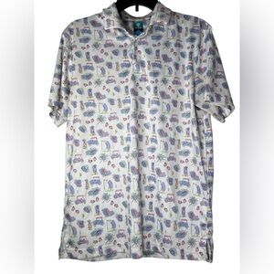 Pro Tour Golf Patterned Printed Polo Short Sleeve Shirt